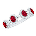 Lab Created Ruby and Diamond Wedding Band