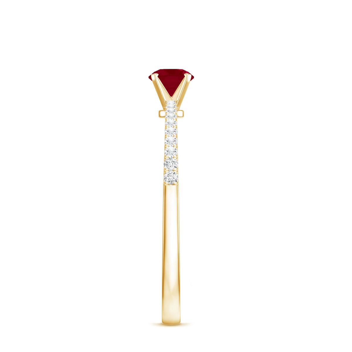 Natural 0.6 Carat Ruby Promise Ring with Diamond