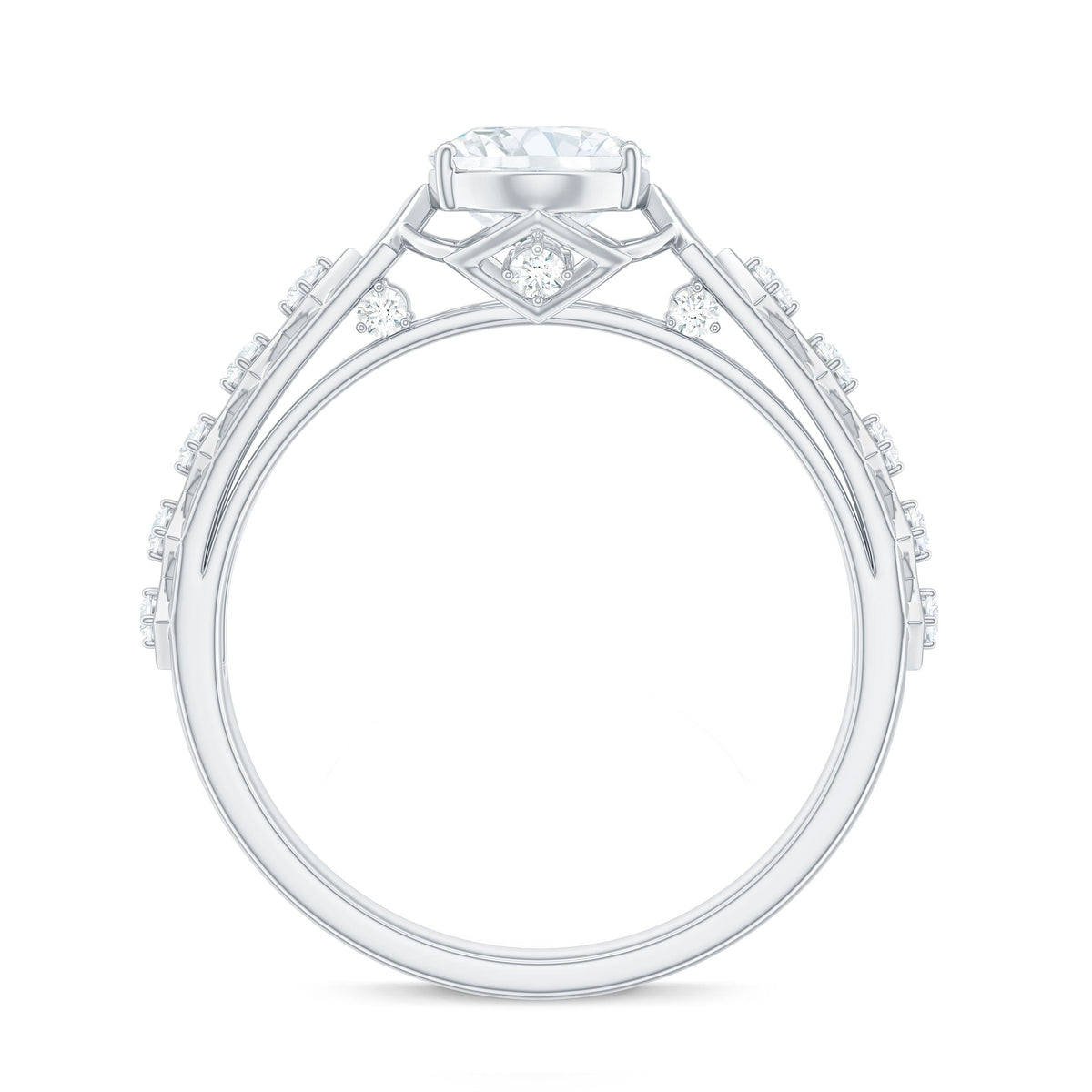 1.2 Carat Oval Cut Moissanite Solitaire Engagement Ring