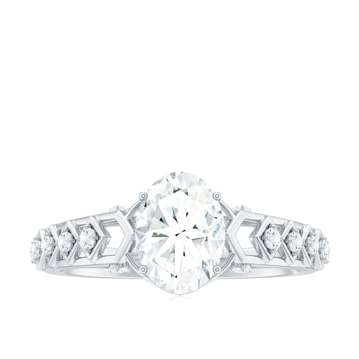 1.2 Carat Oval Cut Moissanite Solitaire Engagement Ring