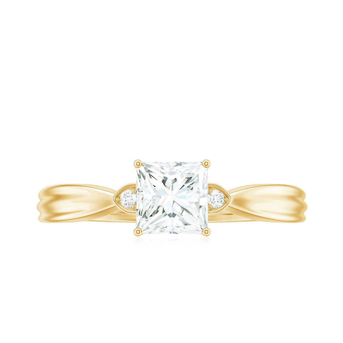 0.7 Carat Princess Cut Moissanite Solitaire Promise Ring for Her