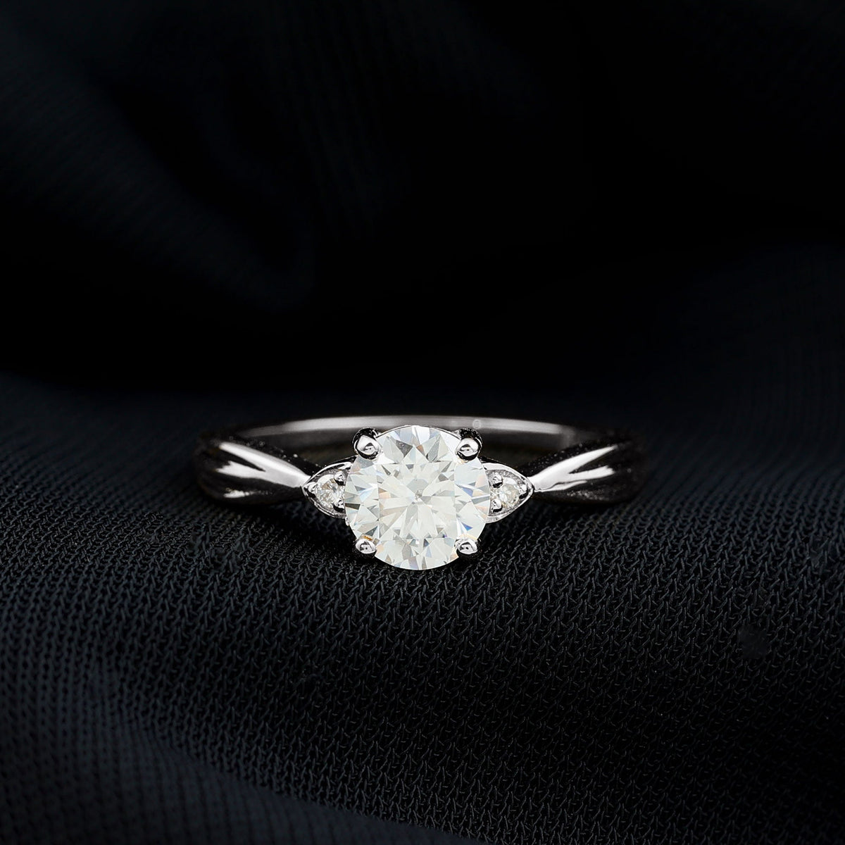 Round Moissanite Solitaire Engagement Ring for Her