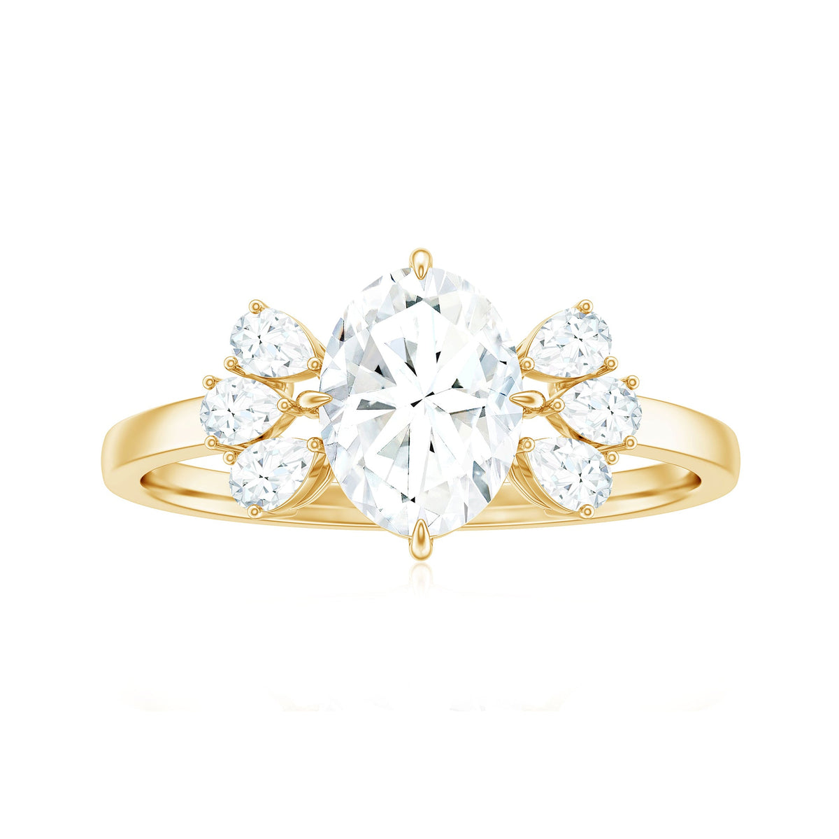 1.2 Carat Oval Cut Moissanite Designer Engagement Ring