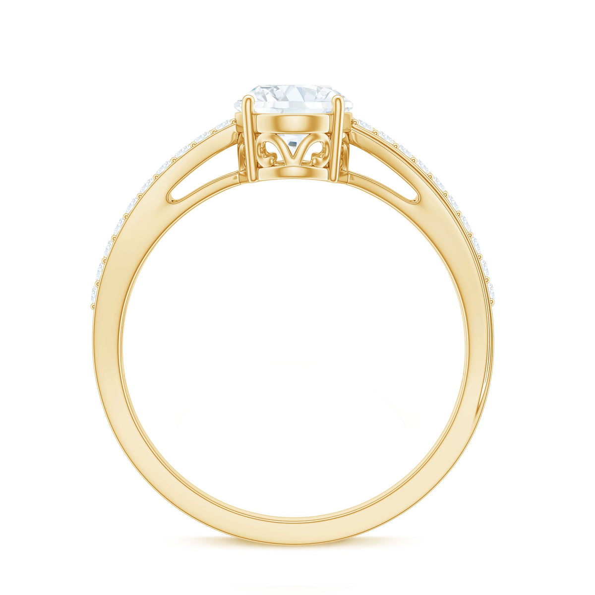 1.2 Carat Brilliant Cut Certified Moissanite Engagement Ring