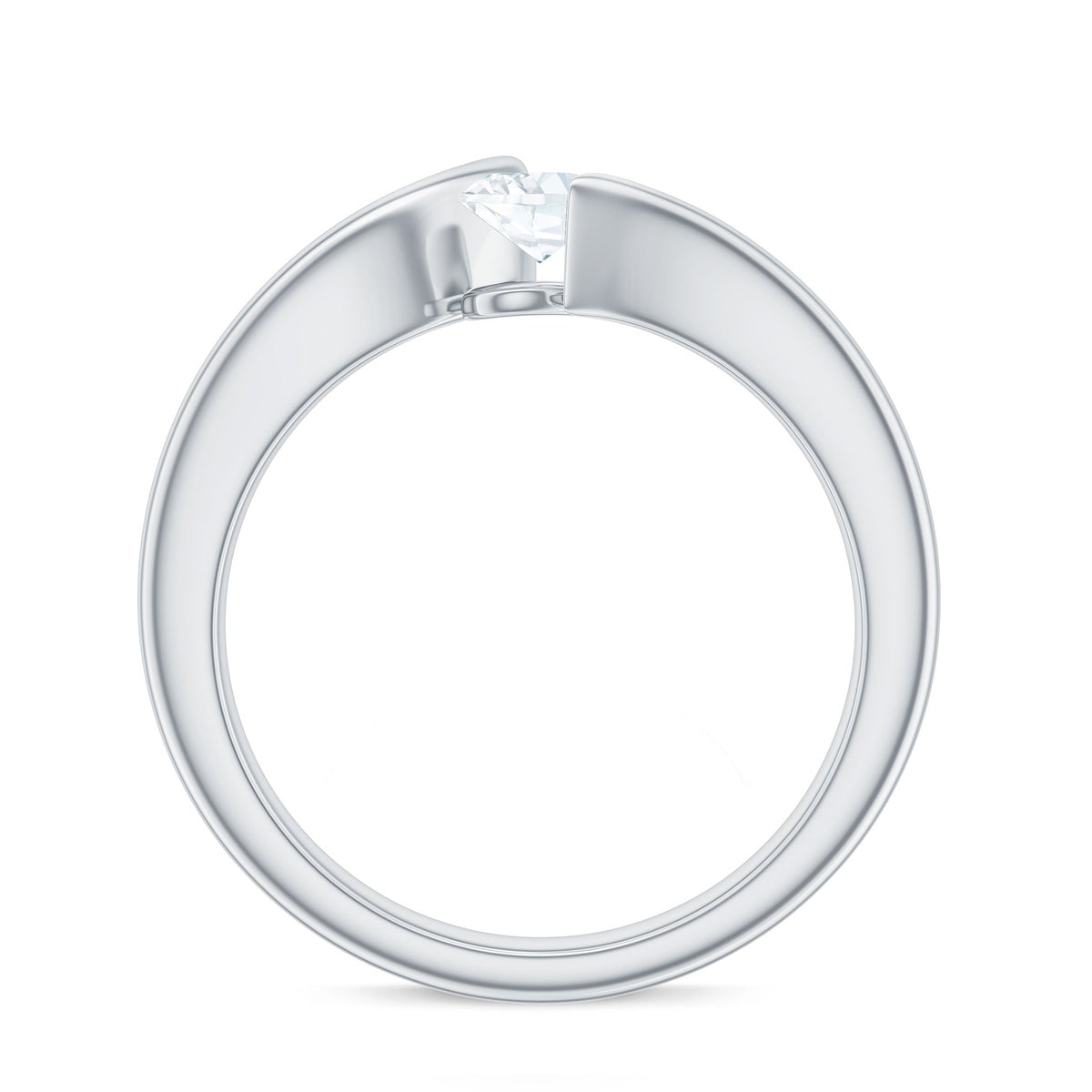 0.4 Carat Oval Cut Moissanite Solitaire Bypass Ring