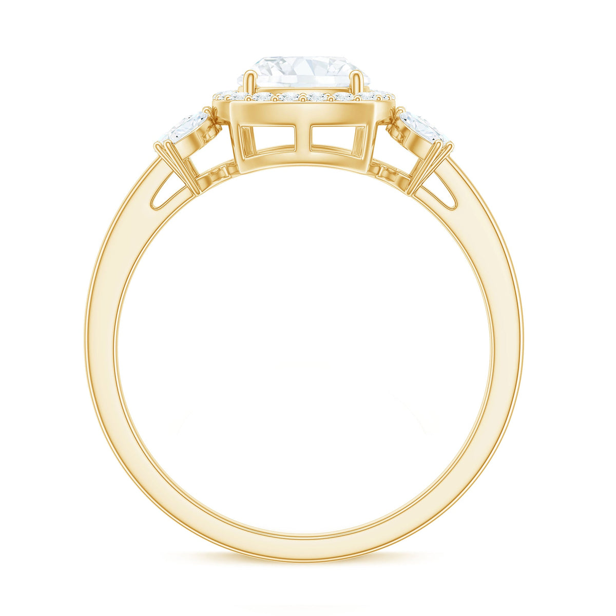 1.7 Carat Cushion Cut Moissanite Designer Halo Engagement Ring