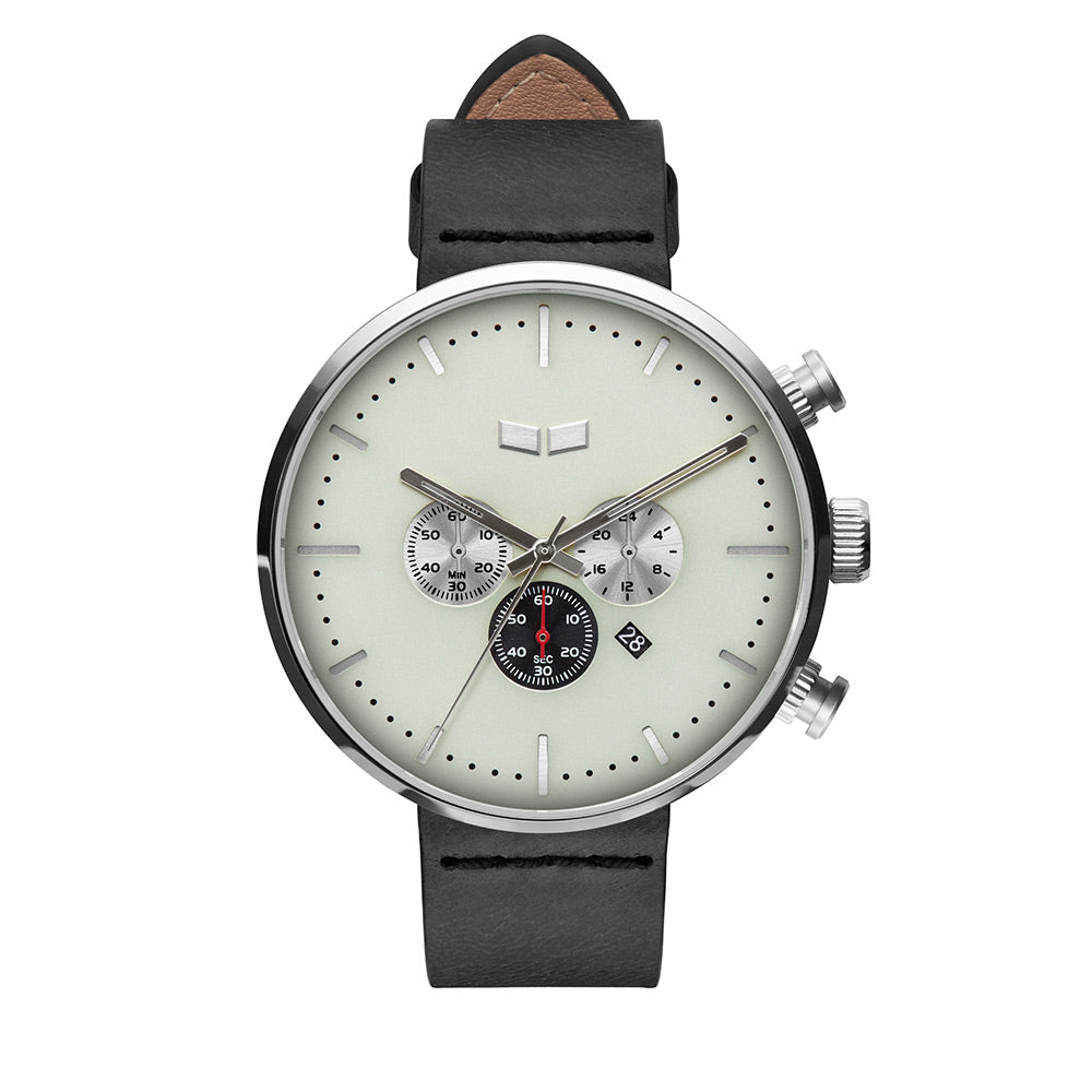 ROOSEVELT CHRONO LEATHER - Black/Silver/Marine Vestal Watch