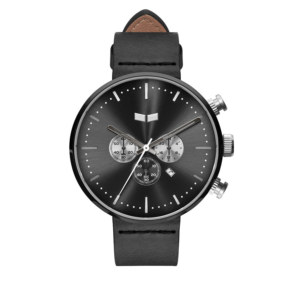 ROOSEVELT CHRONO LEATHER - Black Vestal Watch