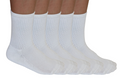 3/4 Crew Athletic Bamboo Viscose Socks Unisex White Color - 5-pack Spun Bamboo