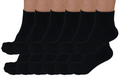 1/4 Crew Bamboo Viscose Socks Unisex Black Color - 12-pack Spun Bamboo