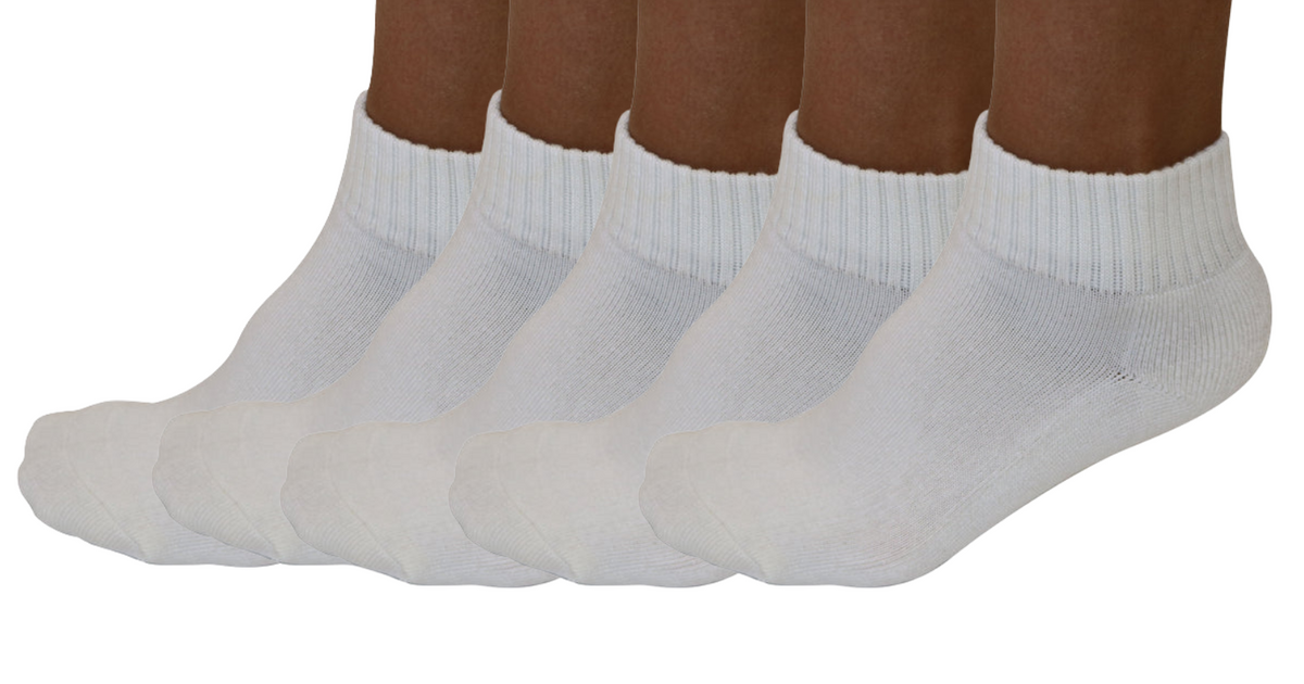 1/4 Crew Bamboo Viscose Socks Unisex Natural Color - 5-Pack Spun Bamboo