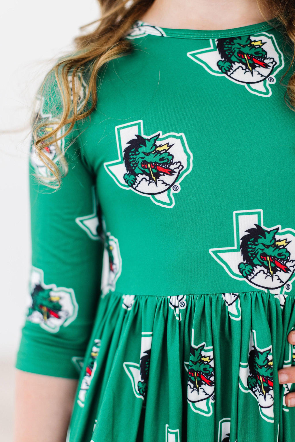 Southlake Carroll Dragons 3/4 Sleeve Pocket Twirl Dress Mila & Rose ®