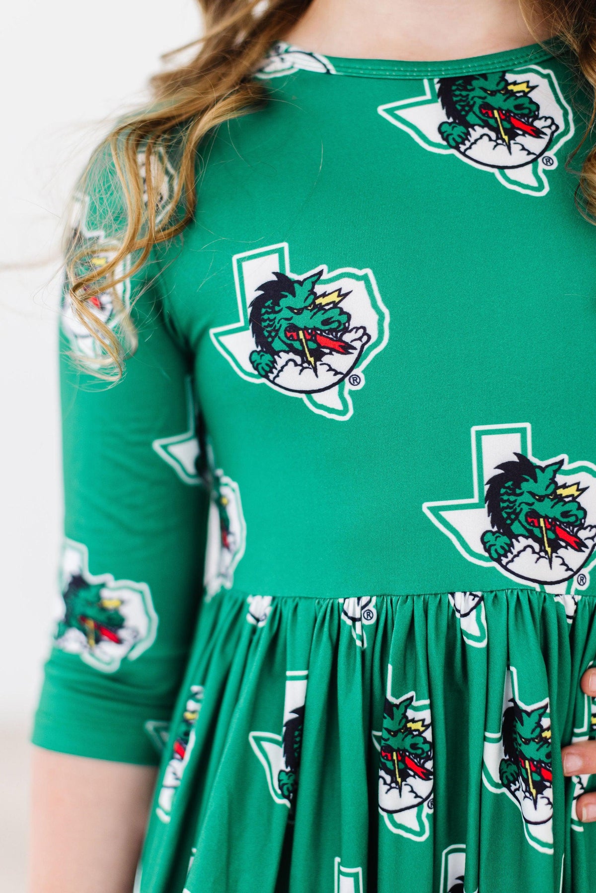 Southlake Carroll Dragons 3/4 Sleeve Pocket Twirl Dress Mila & Rose ®