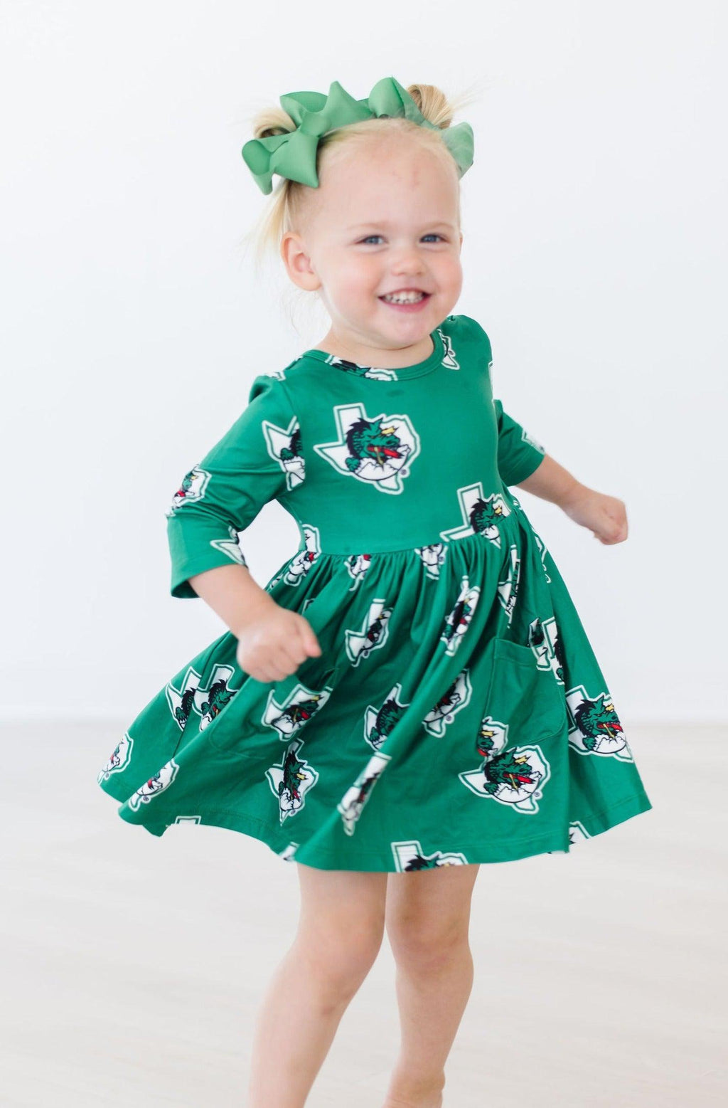 Southlake Carroll Dragons 3/4 Sleeve Pocket Twirl Dress Mila & Rose ®