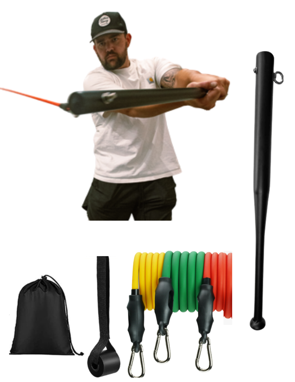 Power Swing Starter Bundle - Baseball & Softball Swing Trainer – 1 Attachment Point - Includes 4 week bat speed accelerator program Power Swing Fitness