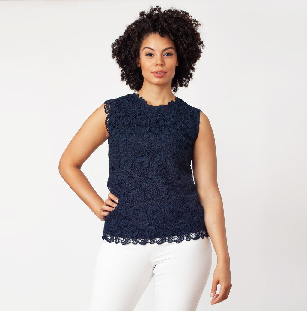 Sleeveless Mix-Media Blouse Cenia New York