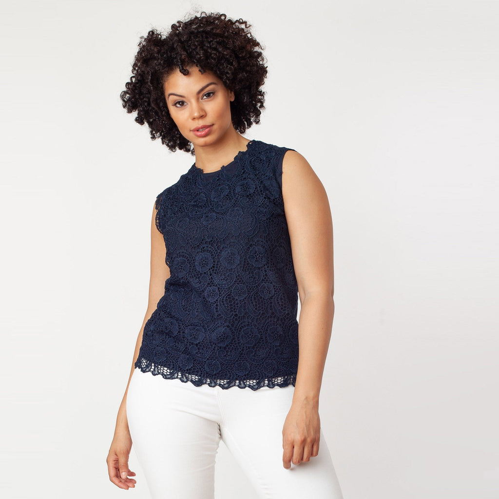 Sleeveless Mix-Media Blouse Cenia New York