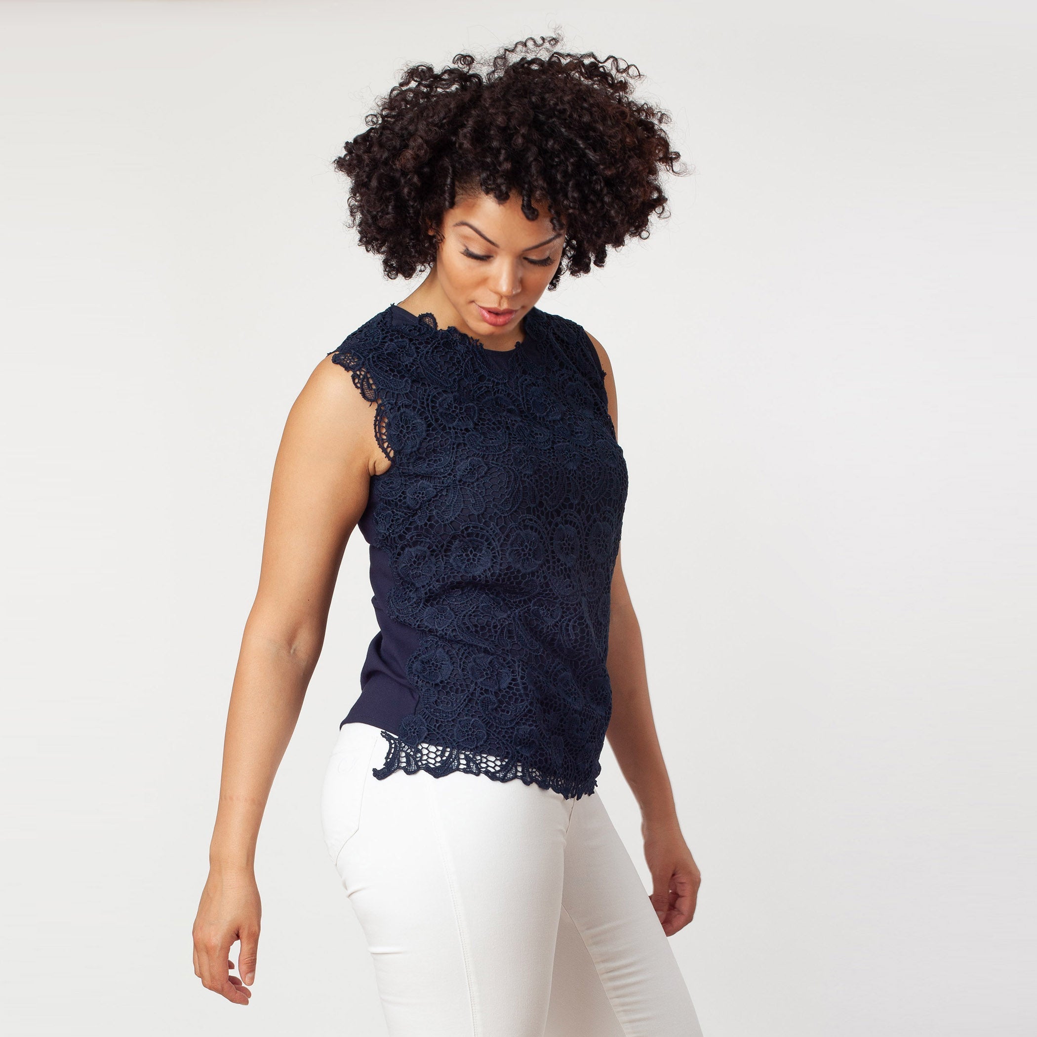 Sleeveless Mix-Media Blouse Cenia New York