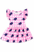 TCU Pink Gingham Frog S/S Flutter Twirl Bodysuit Mila & Rose ®