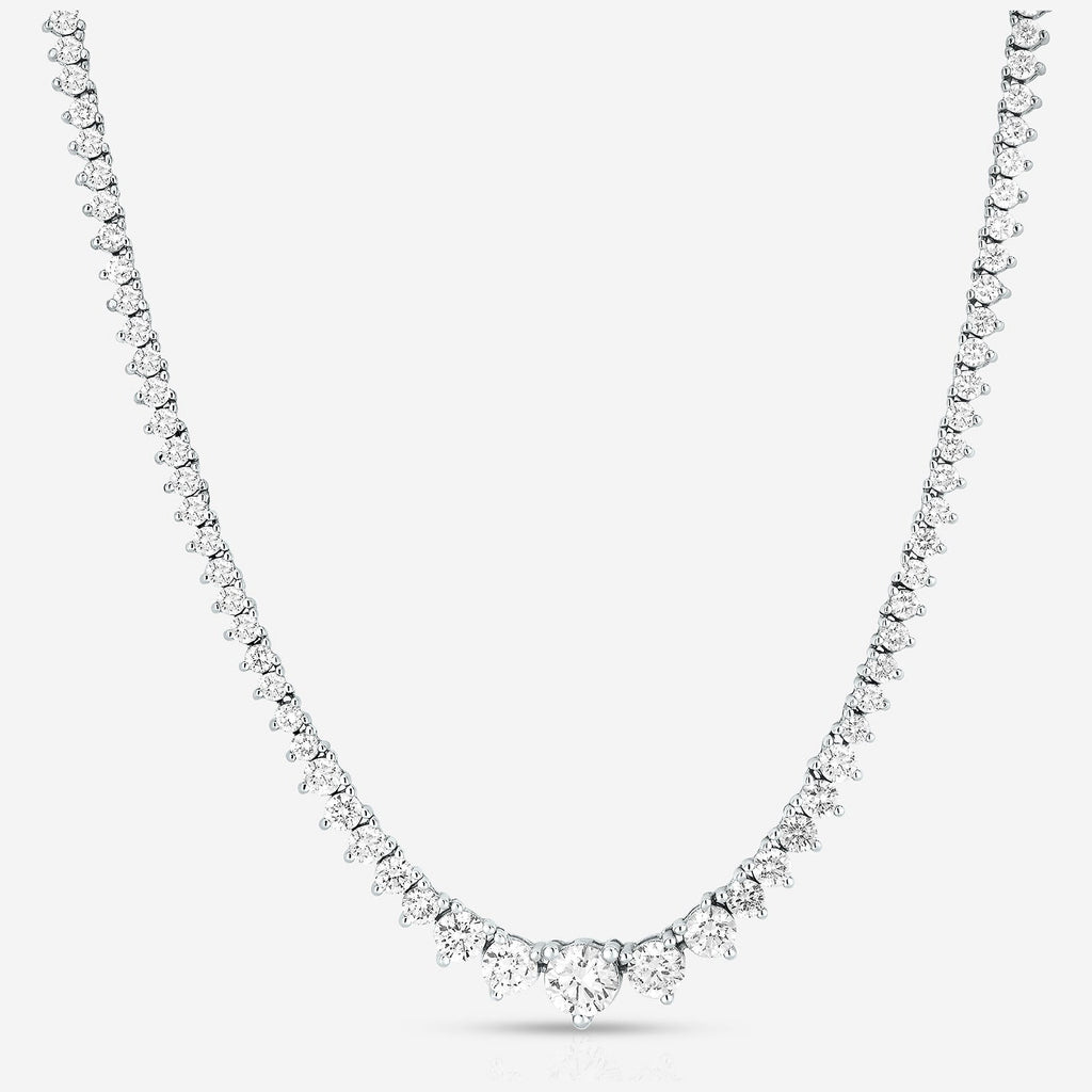 15 CTW Created Moissanite Graduated Tennis Necklace - G-H Color, SI Clarity VossAgin