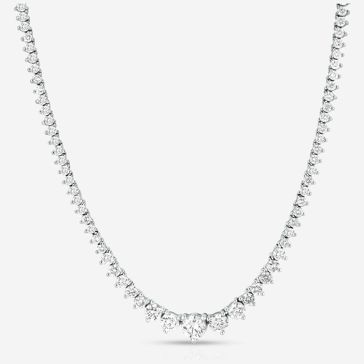 15 CTW Created Moissanite Graduated Tennis Necklace - G-H Color, SI Clarity VossAgin