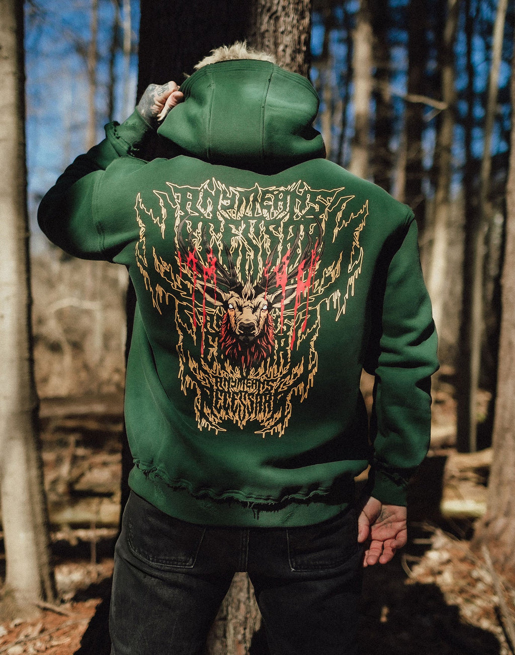 Trophy Pullover Hoodie Green Any Means Necessary Clothing