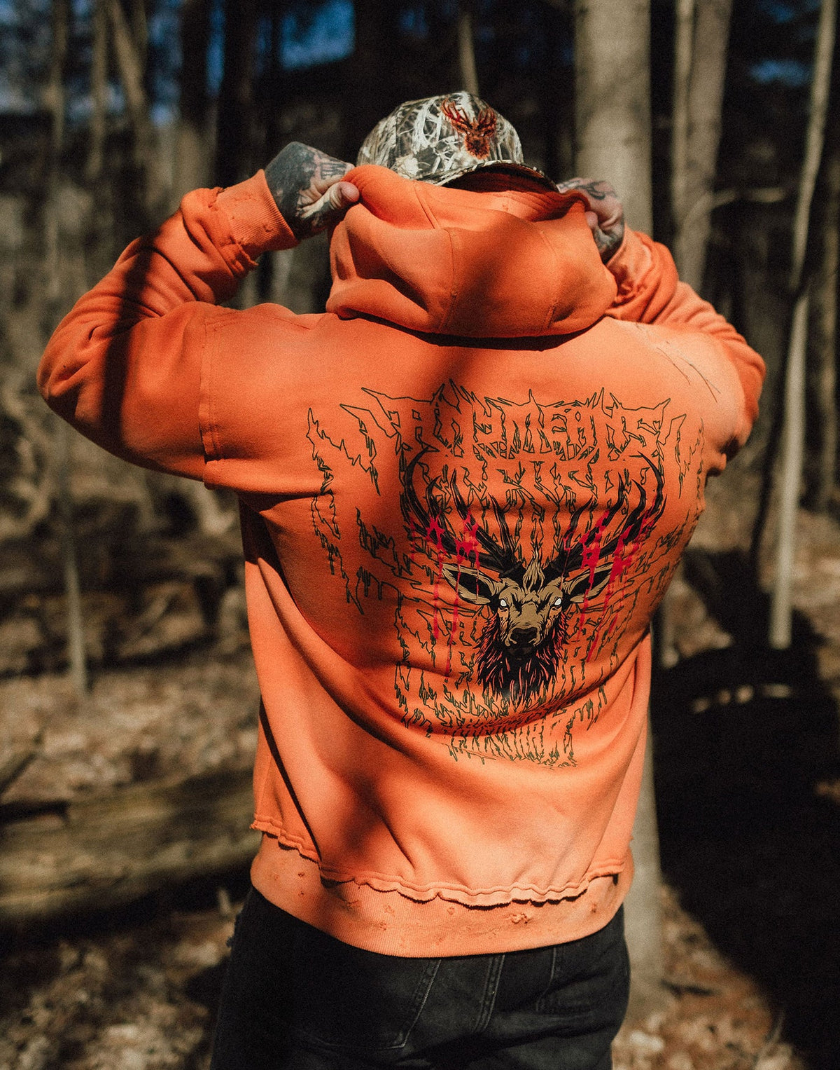 Trophy Pullover Hoodie Orange Any Means Necessary Clothing