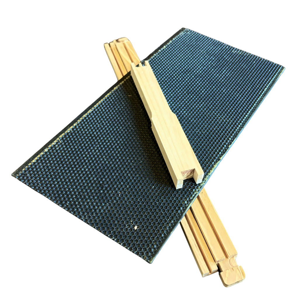 Deep 9 1/8-Inch Langsroth Frame, Grooved Top / Grooved Bottom With Double Wax Foundation Foxhound Bee Company