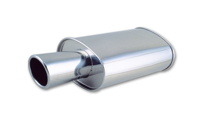 Muffler Oval Stainless 2.5IN in 4IN O - 1046 Vinyasa Automotive