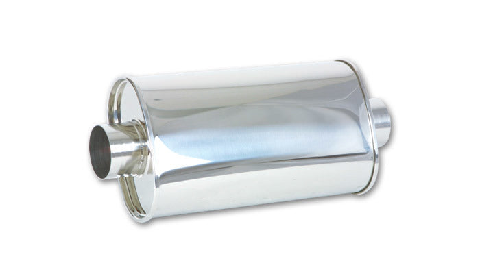 MUFFLER OVAL SS POLISHED 2.5IN Vinyasa Automotive