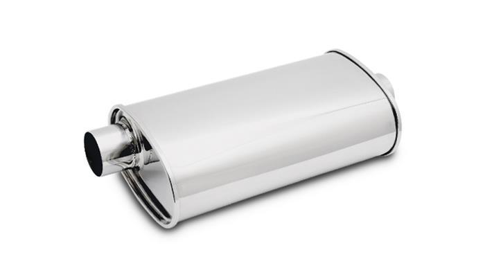 Muffler Oval Stainless 2.5IN Offset I - 1106 Vinyasa Automotive