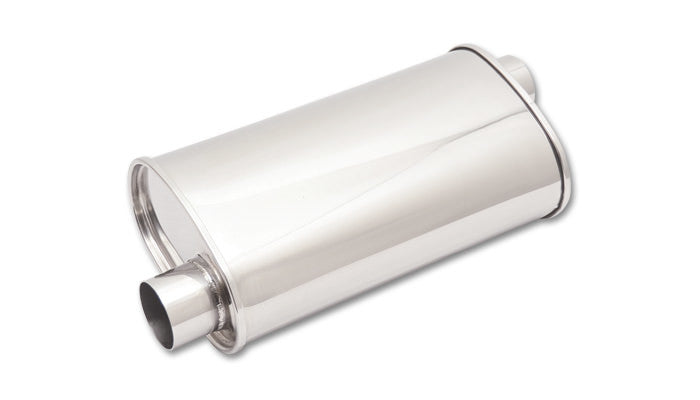 Muffler Oval Stainless 3IN Offset - 1127 Vinyasa Automotive