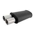 Muffler Oval Stainless Flat Black 2.5 - 12320 Vinyasa Automotive