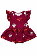 Virginia Tech Maroon Hokie S/S Flutter Twirl Bodysuit Mila & Rose ®