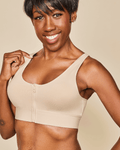 Wilderness Front‑Closure Cotton Bralette - Beige Meadow