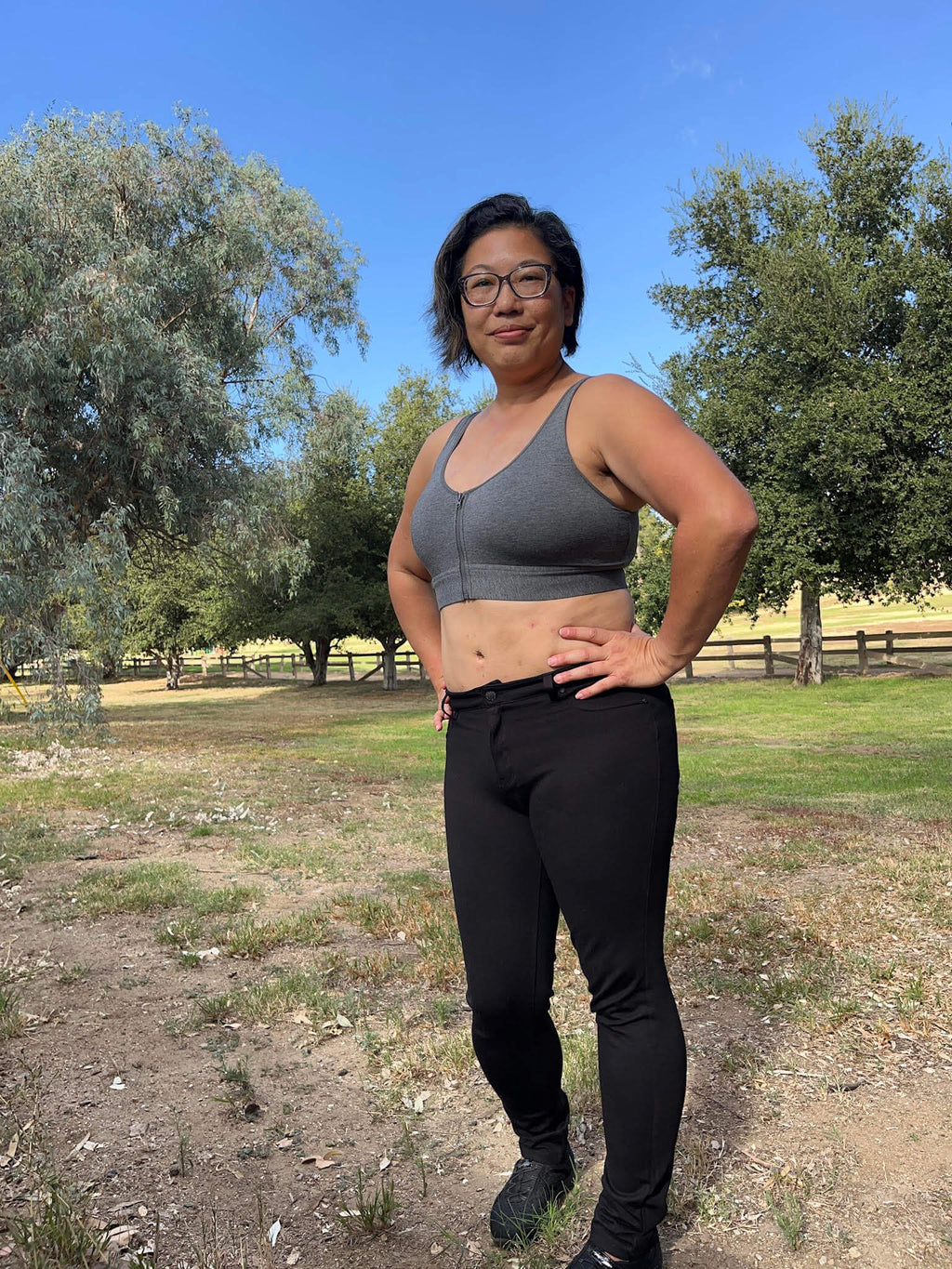 Wilderness Front‑Closure Cotton Bralette - Grey Meadow