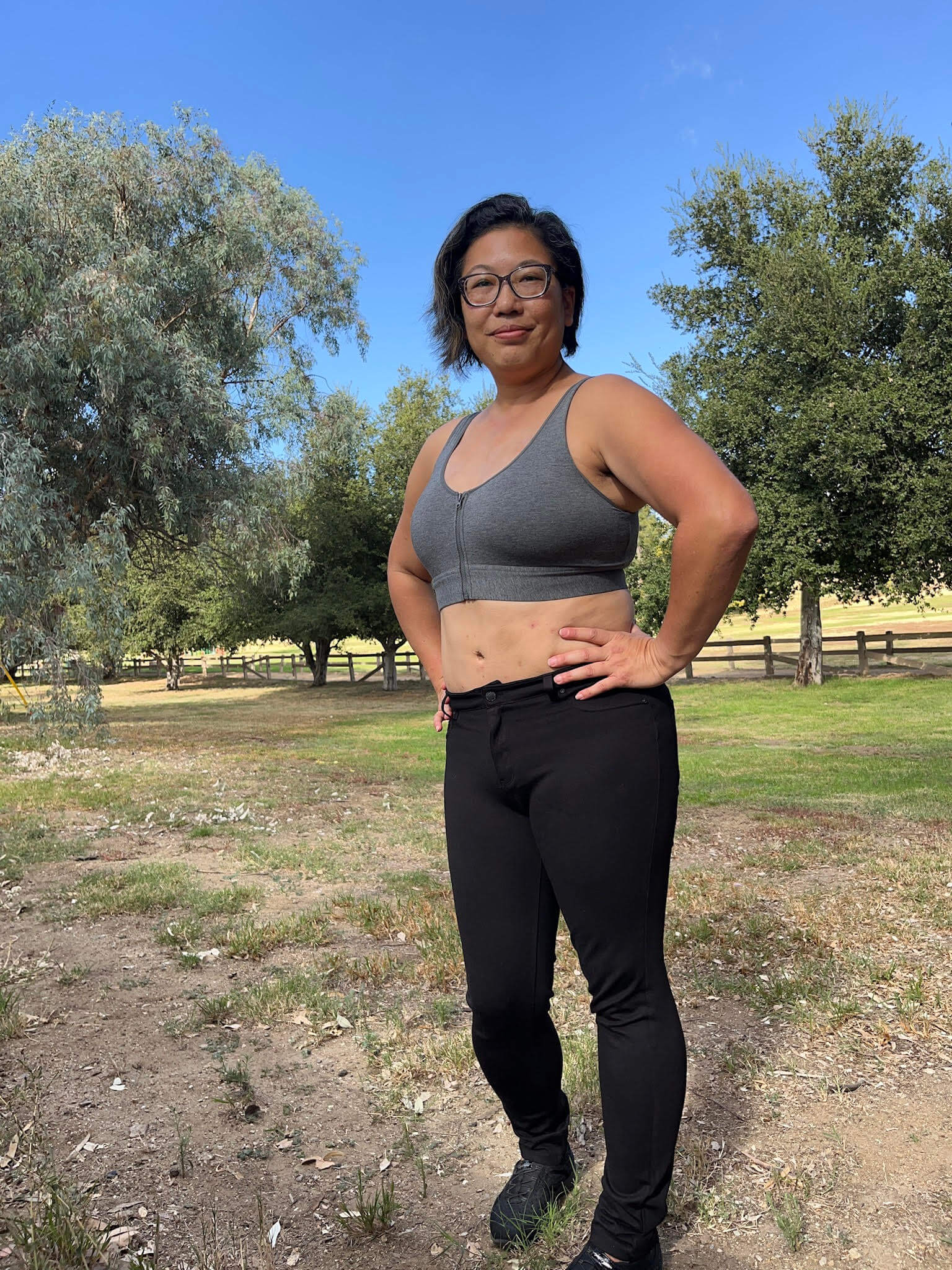 Wilderness Front‑Closure Cotton Bralette - Grey Meadow