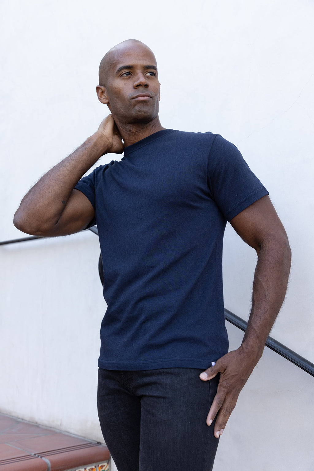 Men's Bamboo Viscose/Organic Cotton Short Sleeve Contrast Stitch T-Shirt Spun Bamboo