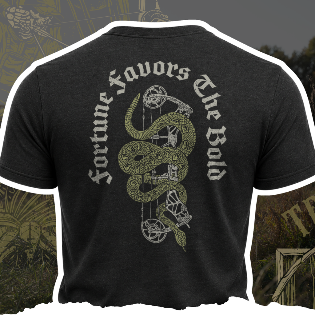 "Fortune Favors The Bold" Tee Bow Crew Apparel - Bow Hunting Lifestyle Apparel