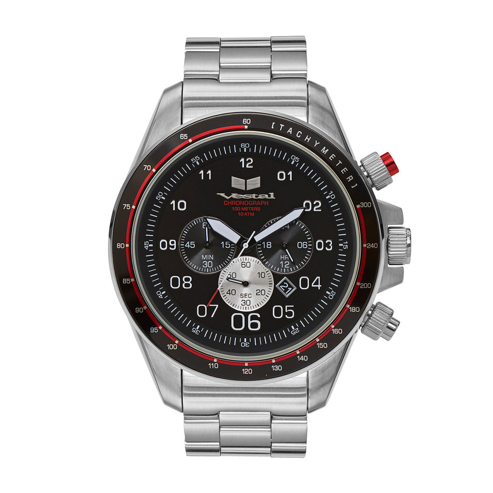 ZR3 - Silver/Black Polished Vestal Watch