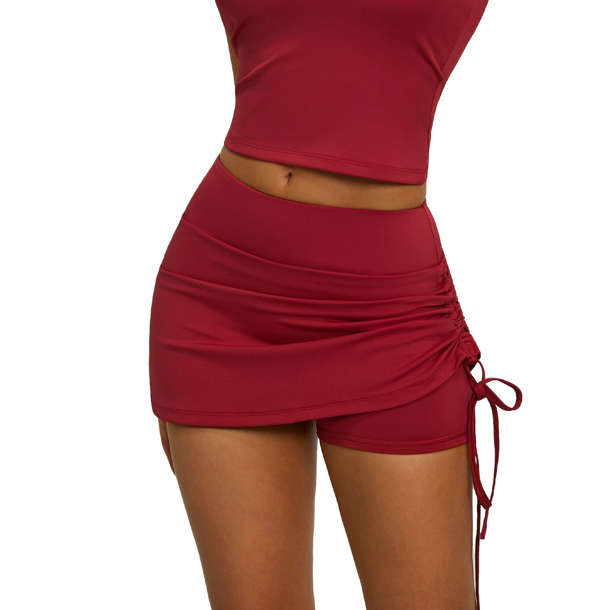 Women Ruched Athletic Skort High Waist Butt Lifting Anti Chafing Faux Two Piece Yoga Workout Shorts For Summer Running Social Buzz eSIMs
