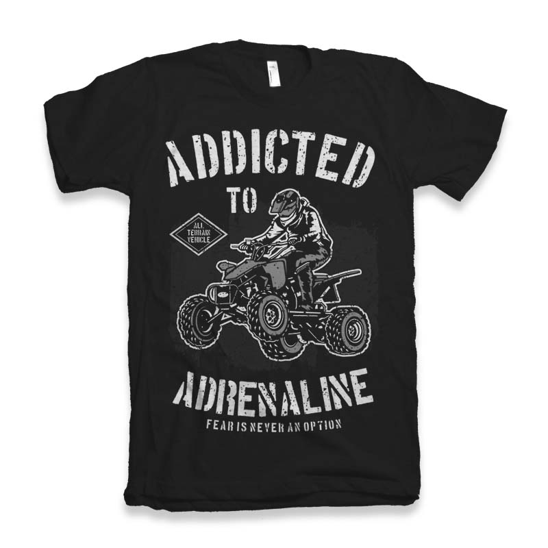 Addicted To Adrenaline Men's Bamboo Viscose/Organic Cotton Short Sleeve Graphic T-Shirt Spun Bamboo
