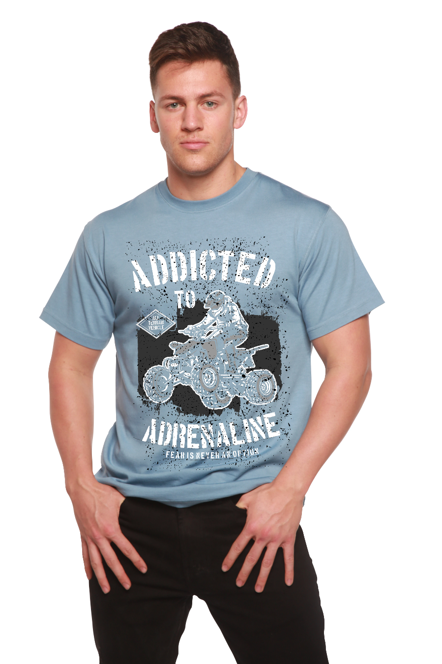Addicted To Adrenaline Men's Bamboo Viscose/Organic Cotton Short Sleeve Graphic T-Shirt Spun Bamboo