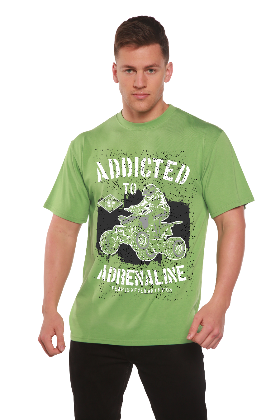 Addicted To Adrenaline Men's Bamboo Viscose/Organic Cotton Short Sleeve Graphic T-Shirt Spun Bamboo