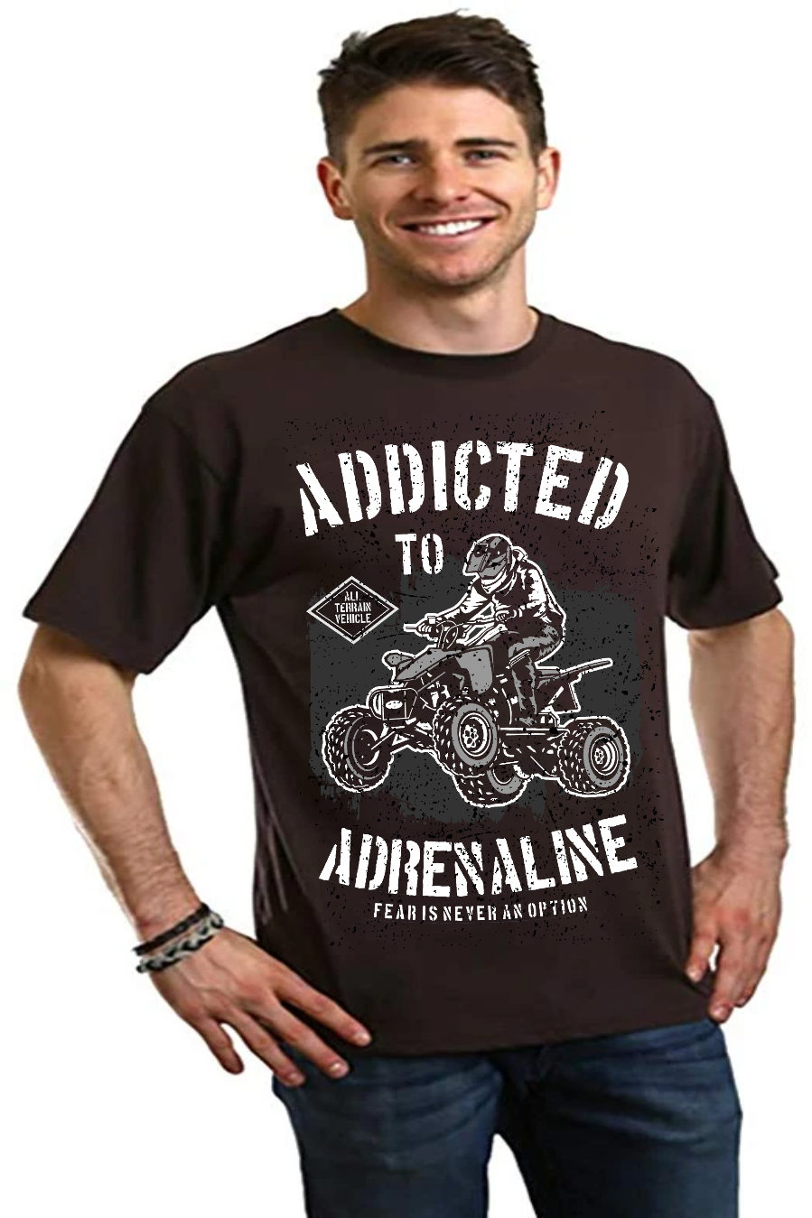 Addicted To Adrenaline Men's Bamboo Viscose/Organic Cotton Short Sleeve Graphic T-Shirt Spun Bamboo