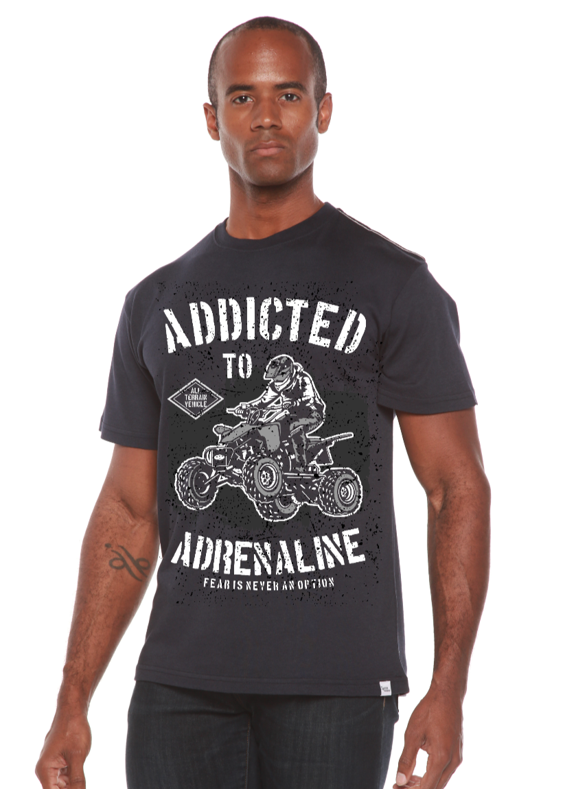 Addicted To Adrenaline Men's Bamboo Viscose/Organic Cotton Short Sleeve Graphic T-Shirt Spun Bamboo