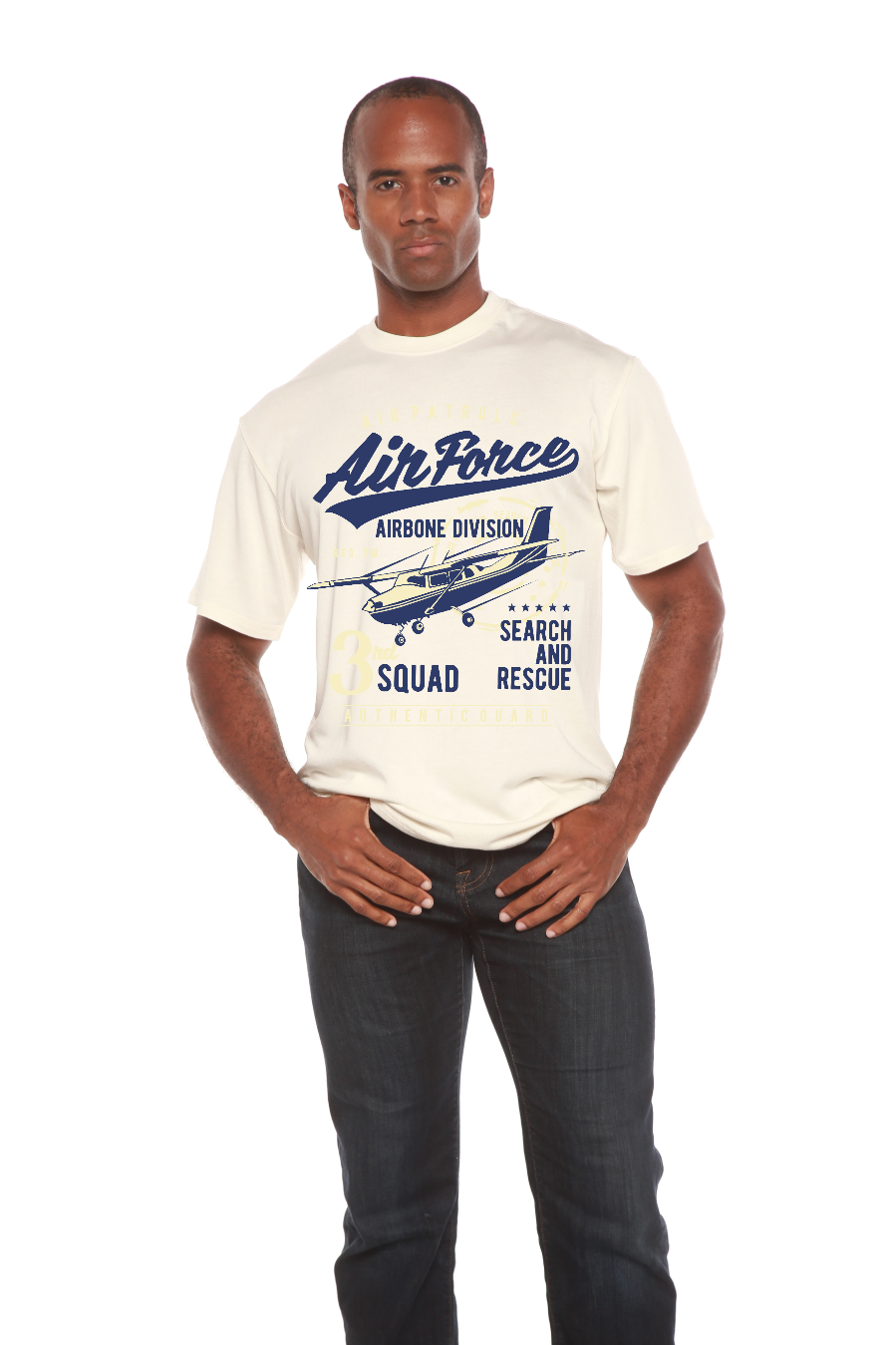 Air Force Men's Bamboo Viscose/Organic Cotton Short Sleeve Graphic T-Shirt Spun Bamboo
