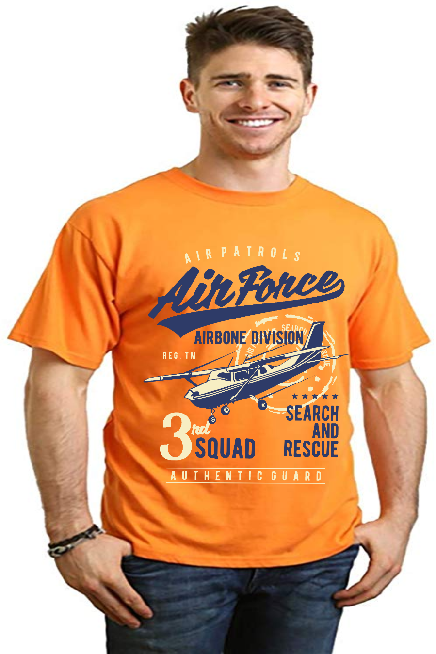 Air Force Men's Bamboo Viscose/Organic Cotton Short Sleeve Graphic T-Shirt Spun Bamboo