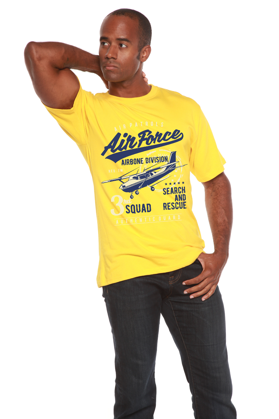 Air Force Men's Bamboo Viscose/Organic Cotton Short Sleeve Graphic T-Shirt Spun Bamboo