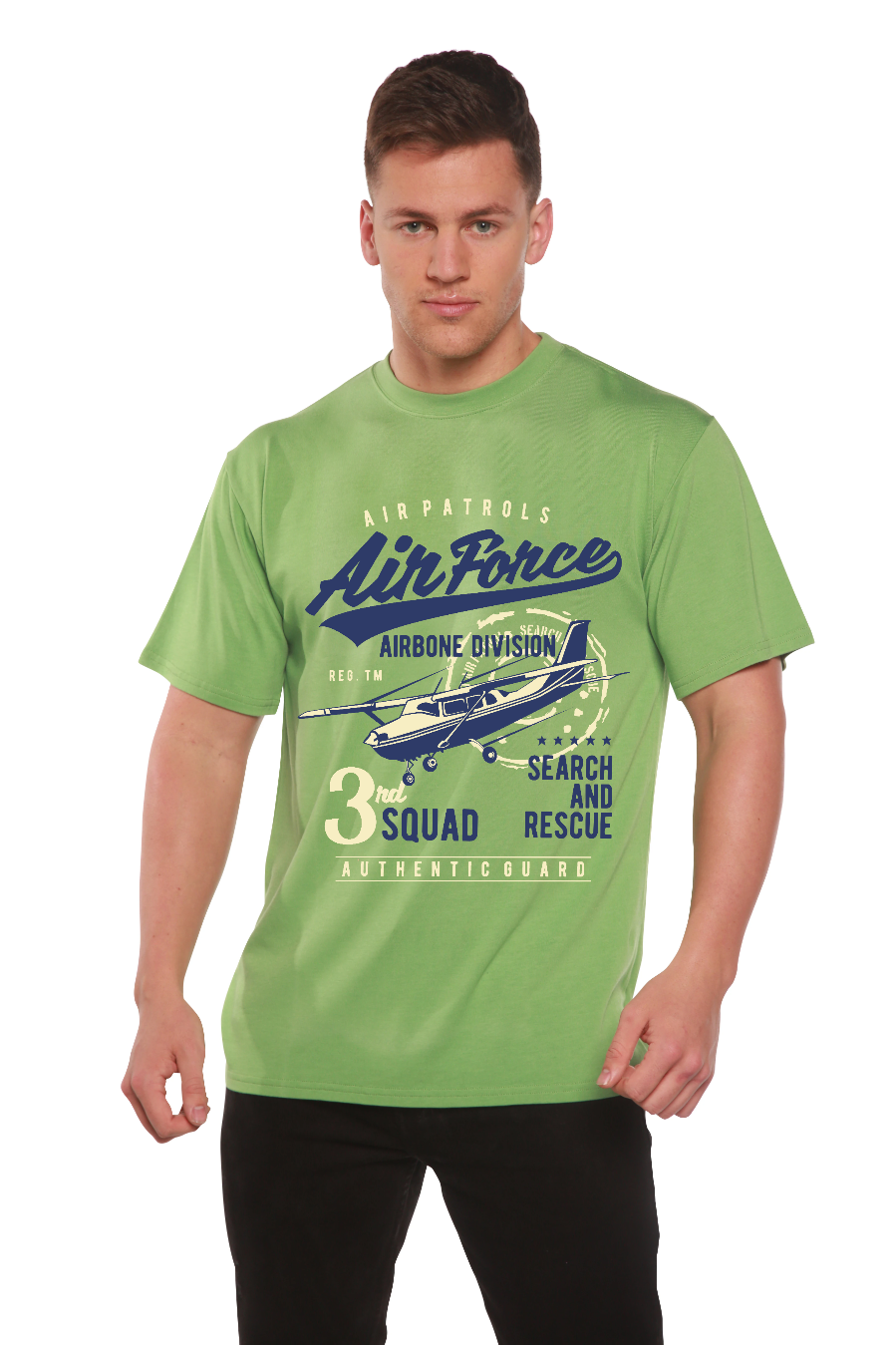 Air Force Men's Bamboo Viscose/Organic Cotton Short Sleeve Graphic T-Shirt Spun Bamboo